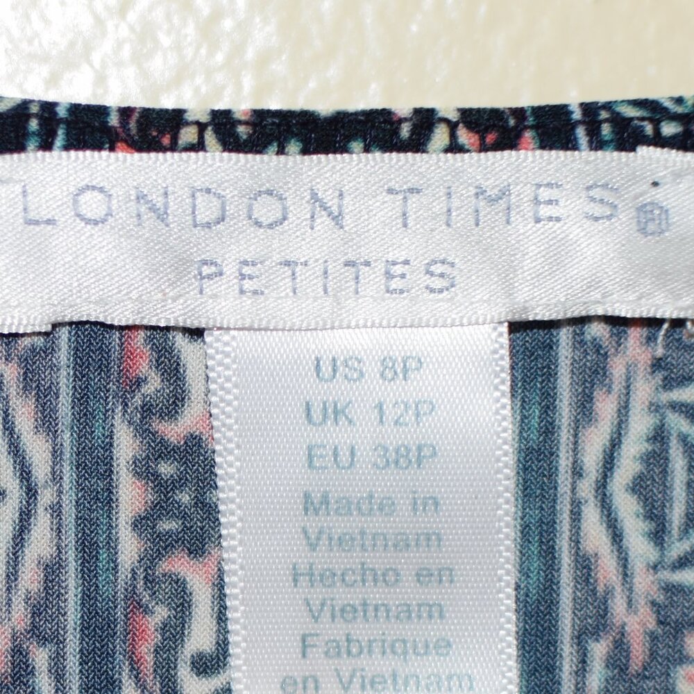 London Times Classy Shift Midi Dress Business Casual Formal Career Wear - 8P - Picture 7 of 8